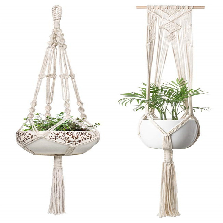 Made in China handmade cotton macrame plant hanger Indoor & outdoor plant hanger home decor