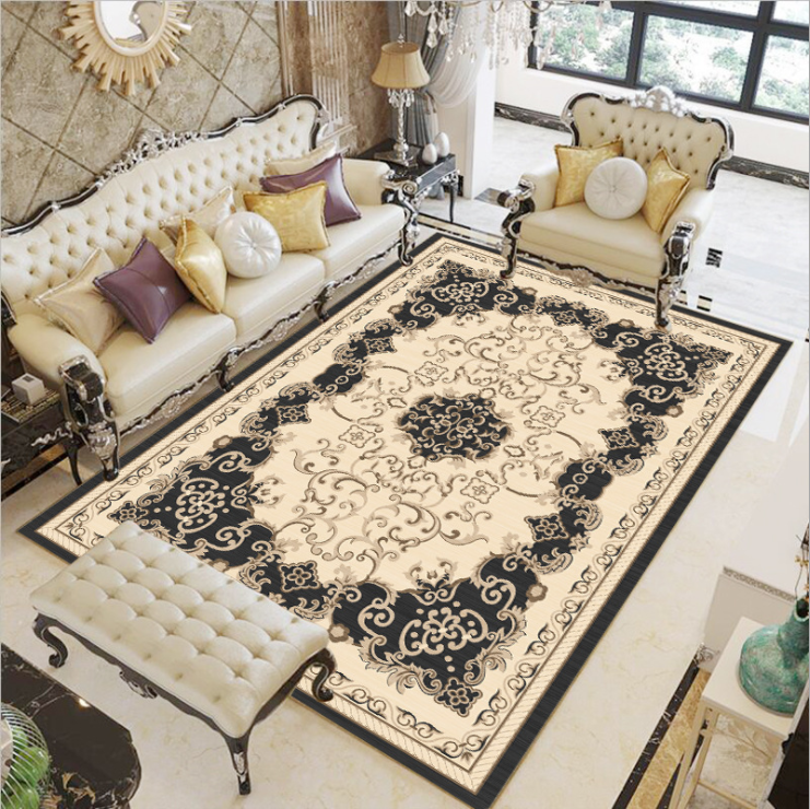 Wholesale cheap luxury polyester printed living room rectangle big mat rugs Carpet