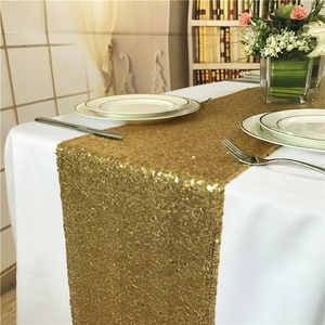 Gold Sequin Table Runner For Wedding ,Shining Luxury Home Decor Table Runner