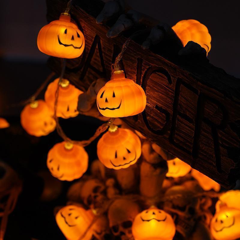 Indoor Outdoor Home Decor 8 Lights Halloween Pumpkin Bat Ghost Decoration Lights