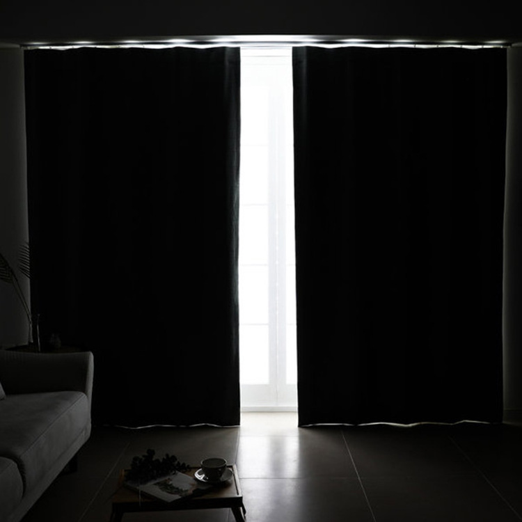 Manufacturer Home Decor Darkending 52*84 Inch Linen Look Coating Fabric Blackout Top Grommet Curtains