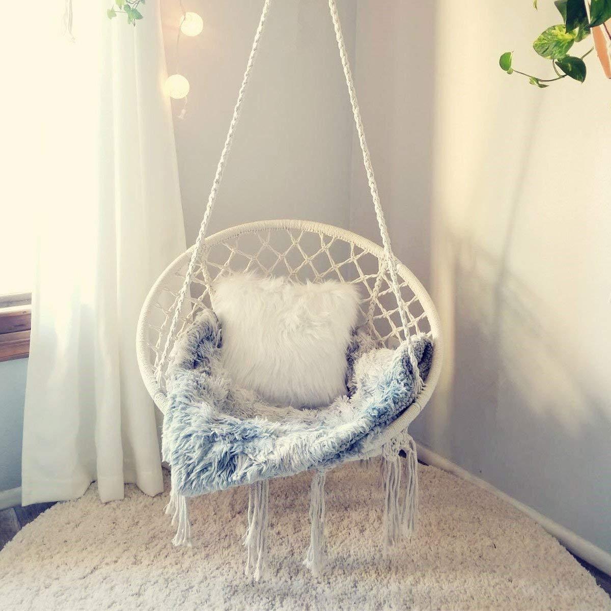 Indoor Handmade Cotton Rope Swing Chair Hanging camping hammock hammock chair