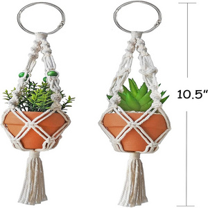 Mini Macrame Rope Hangers Home car Decorative macrame wall hanging plant decorations