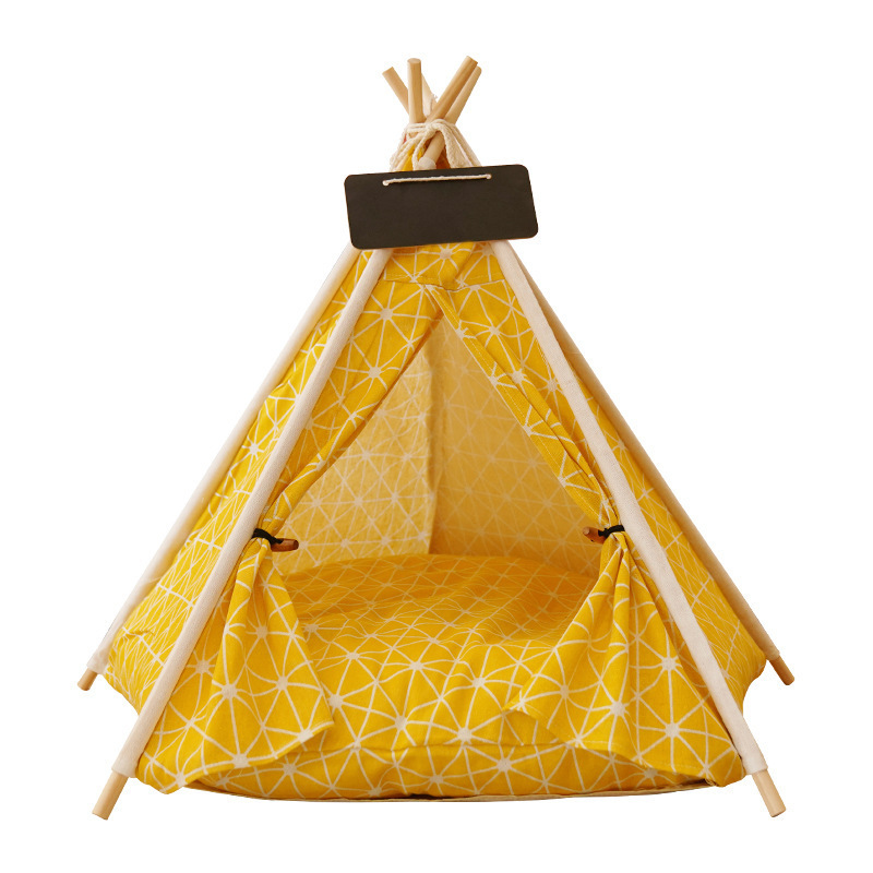 High Quality Outdoor Indoor Luxury Portable Teepee Dog Or Cat Pet Tent House with Mat Pet Tent