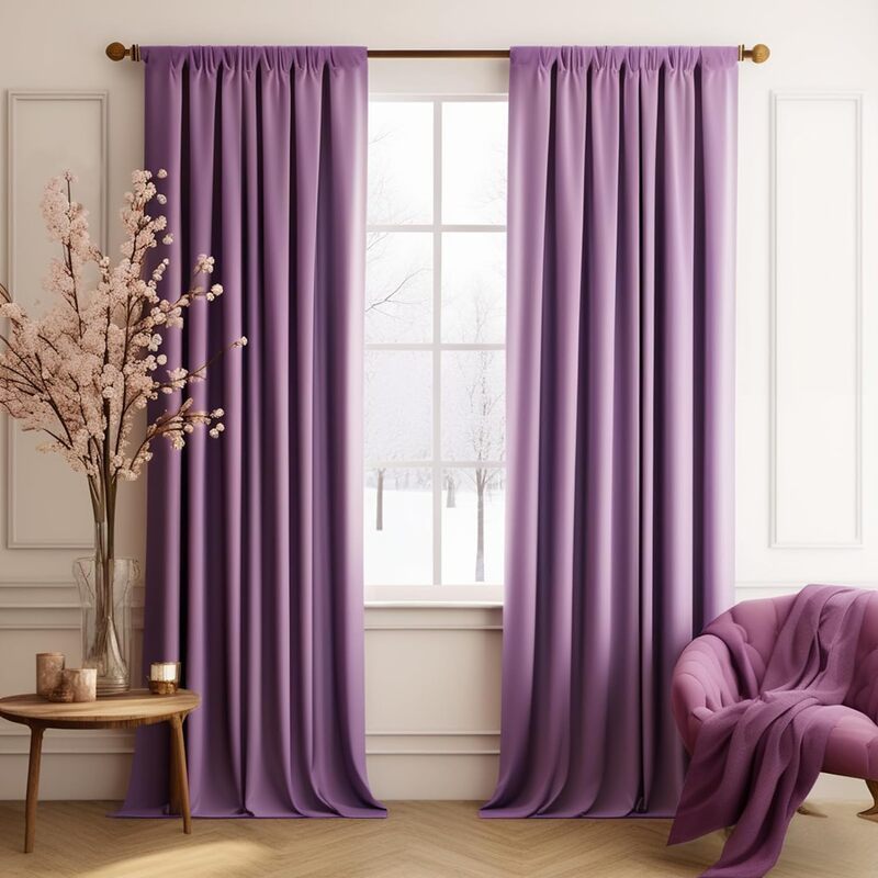 Light Blocking Blackout Velvet Fabric Pinch Pleated Hooks Room Darkening Curtain Drapes