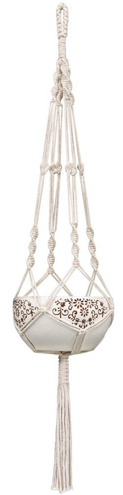 Macrame Plant Hanger Indoor Outdoor Hanging Planter Basket Cotton Rope 4 Legs, 100% Cotton Handmade Home Decor