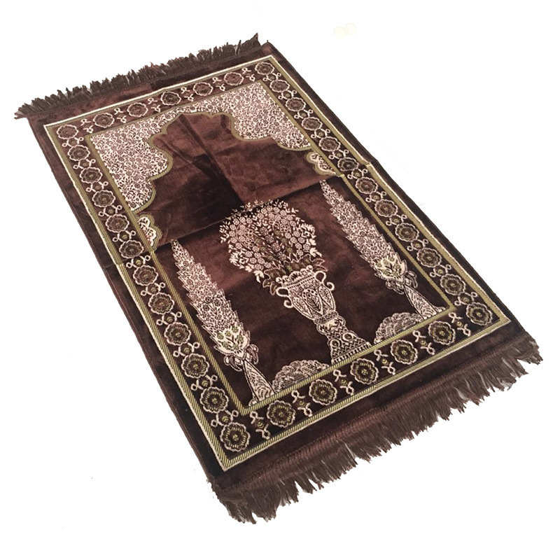 Woven carpet Turkish craft Muslim prayer rug with tassel multi-floral