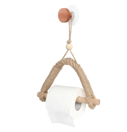 Retro Industrial Wall-mounted Towel Rack Home Decoration Toilet Paper Stand Hemp Rope Toilet Paper Holder