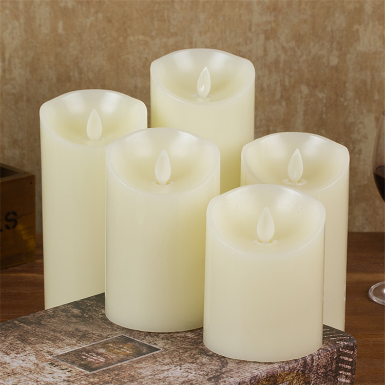 Long Lasting Battery Operated Flickering LED Pillar Candles for Indoor Outdoor Lanterns