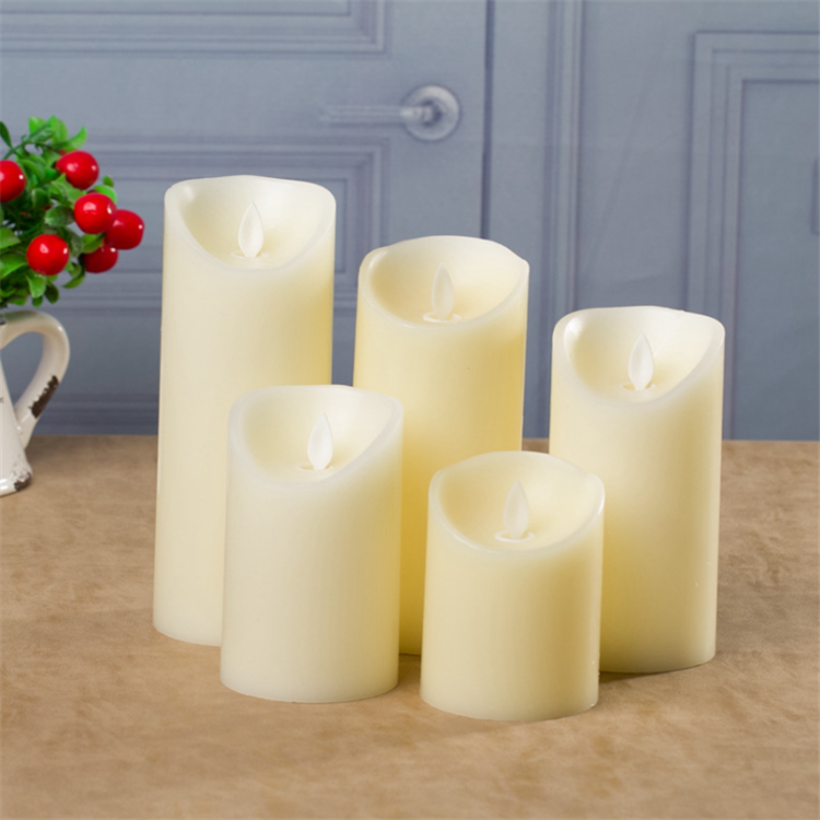 Long Lasting Battery Operated Flickering LED Pillar Candles for Indoor Outdoor Lanterns