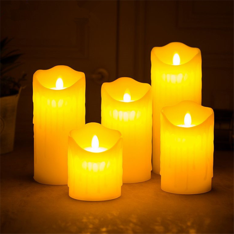 Long Lasting Battery Operated Flickering LED Pillar Candles for Indoor Outdoor Lanterns