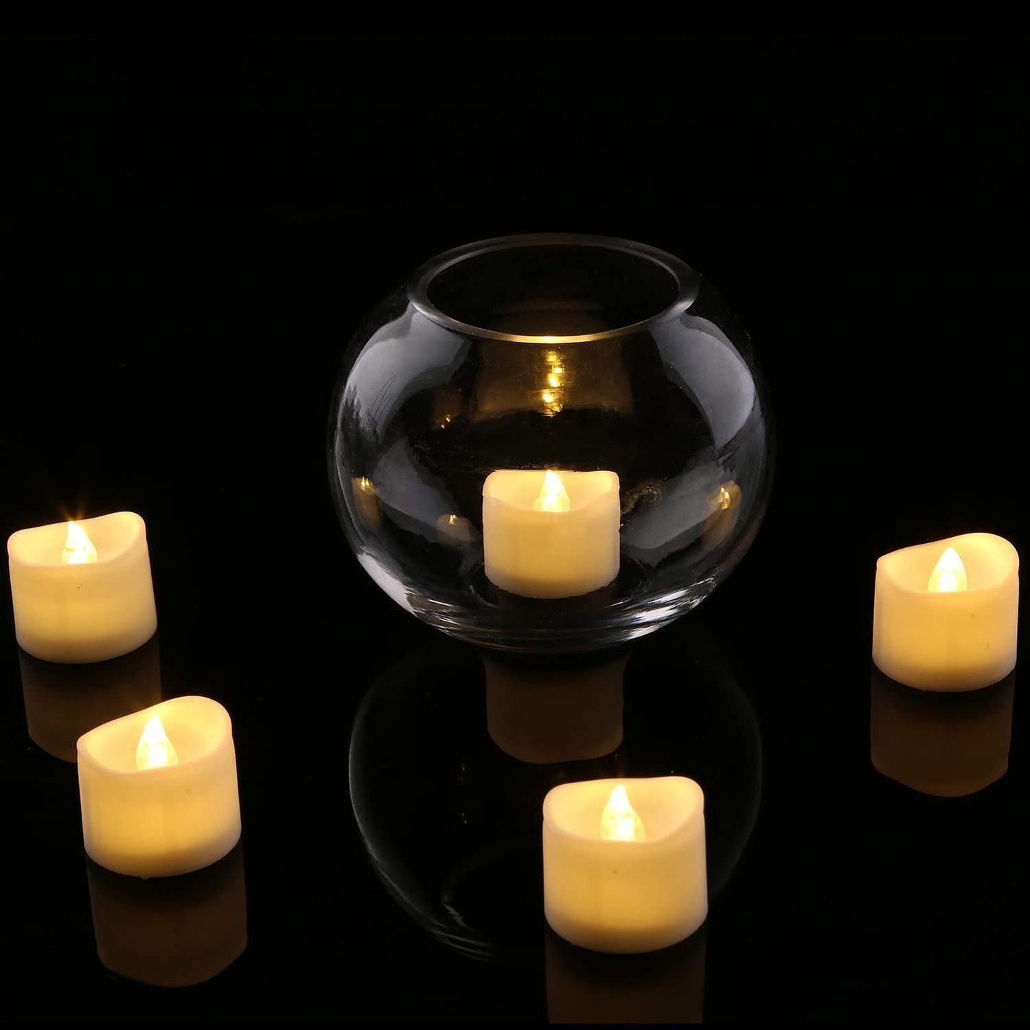 Realistic Tea Lights Candles, LED Tealight Flickering Bright Candles, Battery Operated Candles,