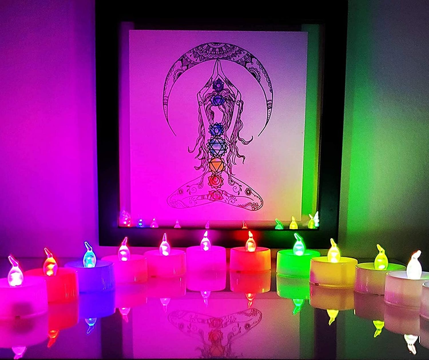 Color Changing LED Tea Lights Bulk, Tealight Candles with Colorful Lights, Battery Operated Colored Candles