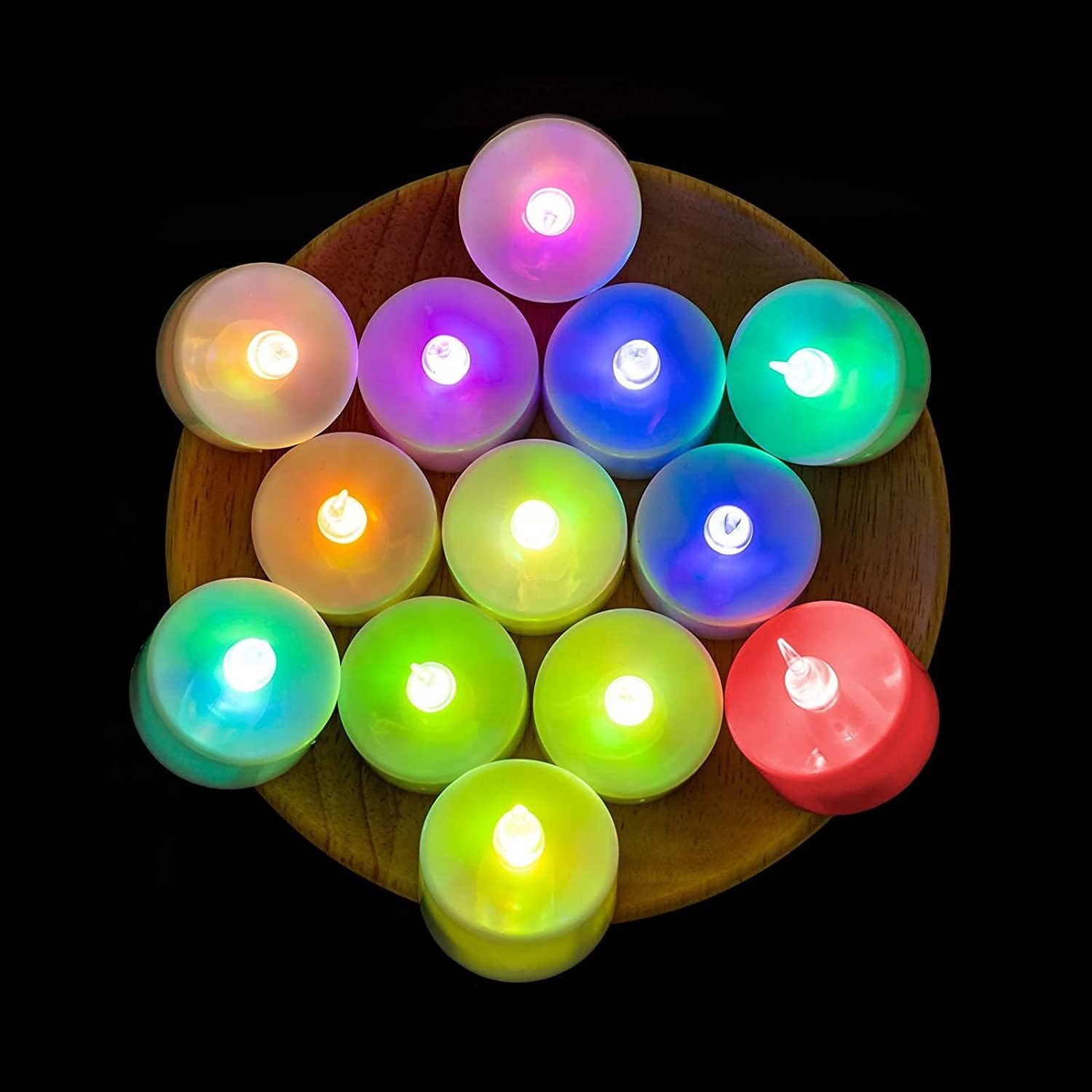 Color Changing LED Tea Lights Bulk, Tealight Candles with Colorful Lights, Battery Operated Colored Candles