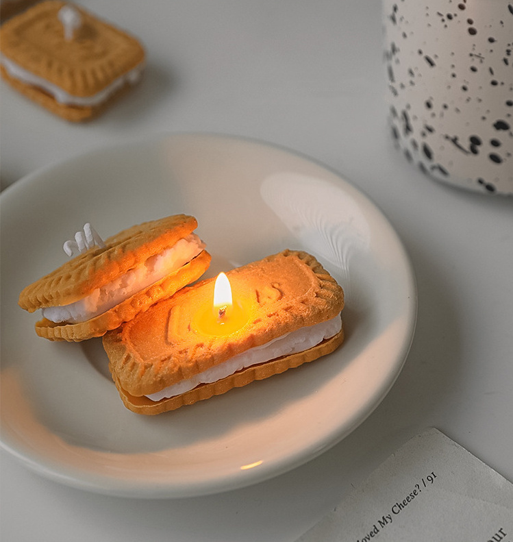 Novelty Gifts Soy Wax Candles Cream Caramel Biscuit Cookie Ins Home Decoration Gift Scented Candles