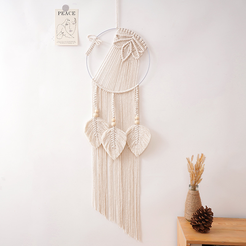 Macrame Wall Decorations Handmade Woven Cotton Rope Tapestry Aesthetic Bohemian Woven Tapestry