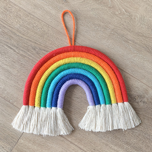 New Macrame Woven Rainbow Wall Hanging for Nursery Dorm Room Decoration//