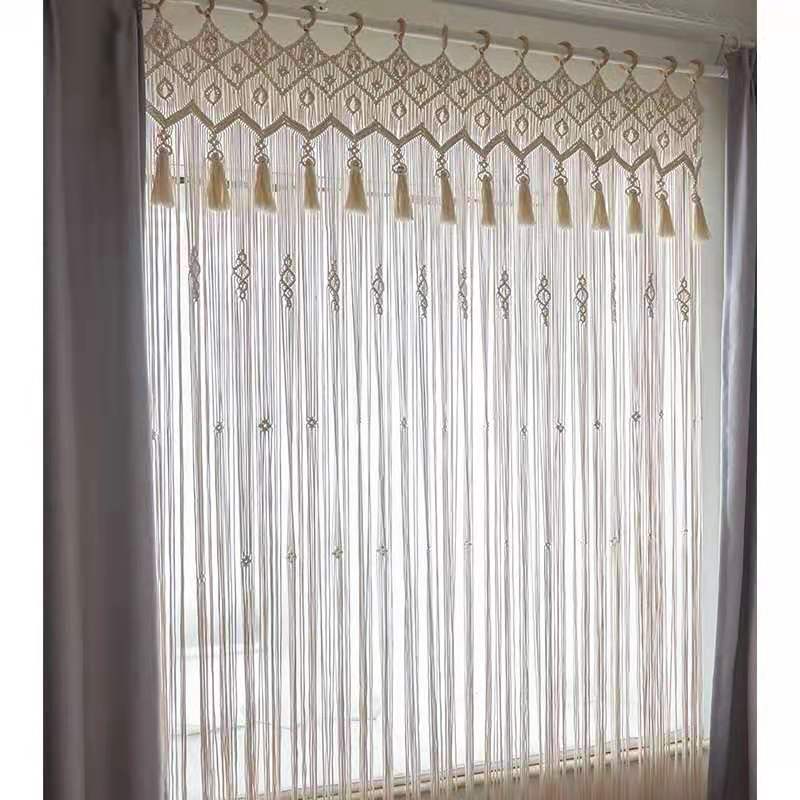 New Macrame Door Curtain Bohemian Macrame Curtains for Windows Doorways Handwoven Wedding Backdrop Arch