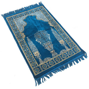 Woven carpet Turkish craft Muslim prayer rug with tassel multi-floral