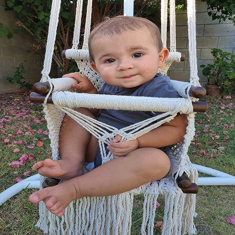 Premium Hanging Swing Macrame Seat Hammock Chair for Infant to Toddler