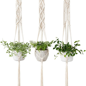 Macrame Plant Hangers Set of 3 Indoor Wall Hanging Planter Basket Flower Pot Holder Boho Home Decor