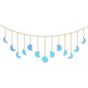 2022 New Moon Phase Wall Hanging 13 Moons Garland Decor Boho Home Decoration Colorful For Bedroom Kids Room Office