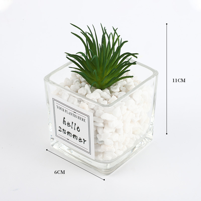 Simulation Of Green Plants Small Potted Office Table Decoration Mini Cactus Succulent Fake Flower Living Room Ornaments