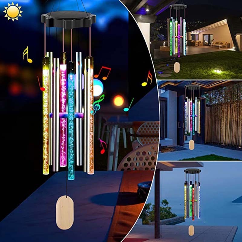 Wholesale Waterproof Outdoor Mobile Solar Power LED Color Changing Light Wind Chimes