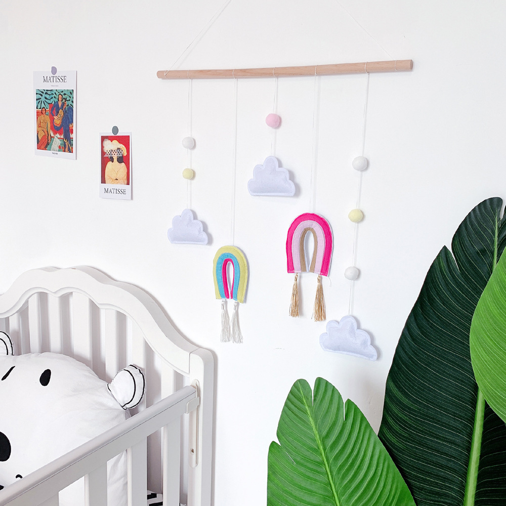 Felt Cloud Hanging Decoration Baby Room Wall Hanging Kids Tent Decor Photo Props Hanging Decor