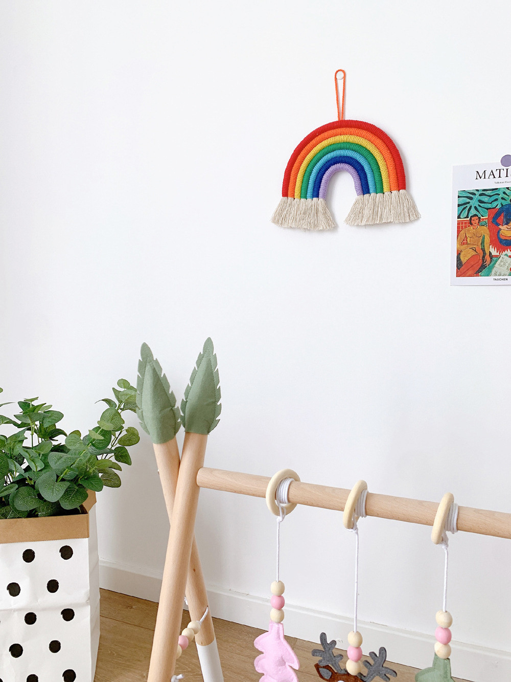 New Macrame Woven Rainbow Wall Hanging for Nursery Dorm Room Decoration//