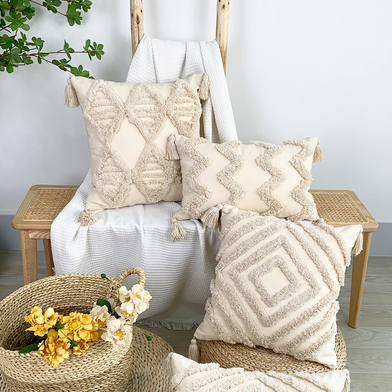 New Design Boho Cotton Woven Moroccan Waterproof Cushion Covers Pillow Case