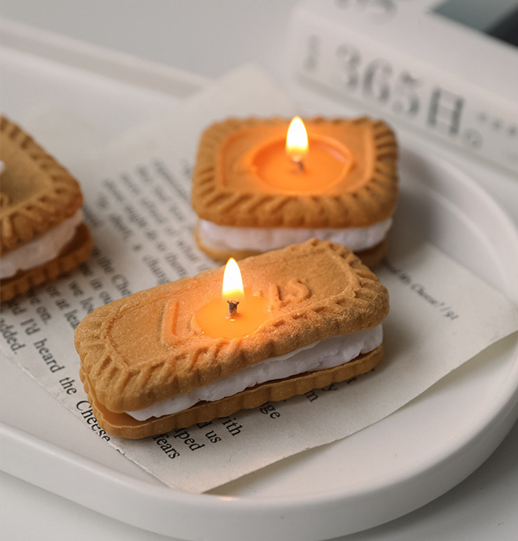 Novelty Gifts Soy Wax Candles Cream Caramel Biscuit Cookie Ins Home Decoration Gift Scented Candles