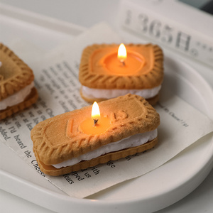 Novelty Gifts Soy Wax Candles Cream Caramel Biscuit Cookie Ins Home Decoration Gift Scented Candles