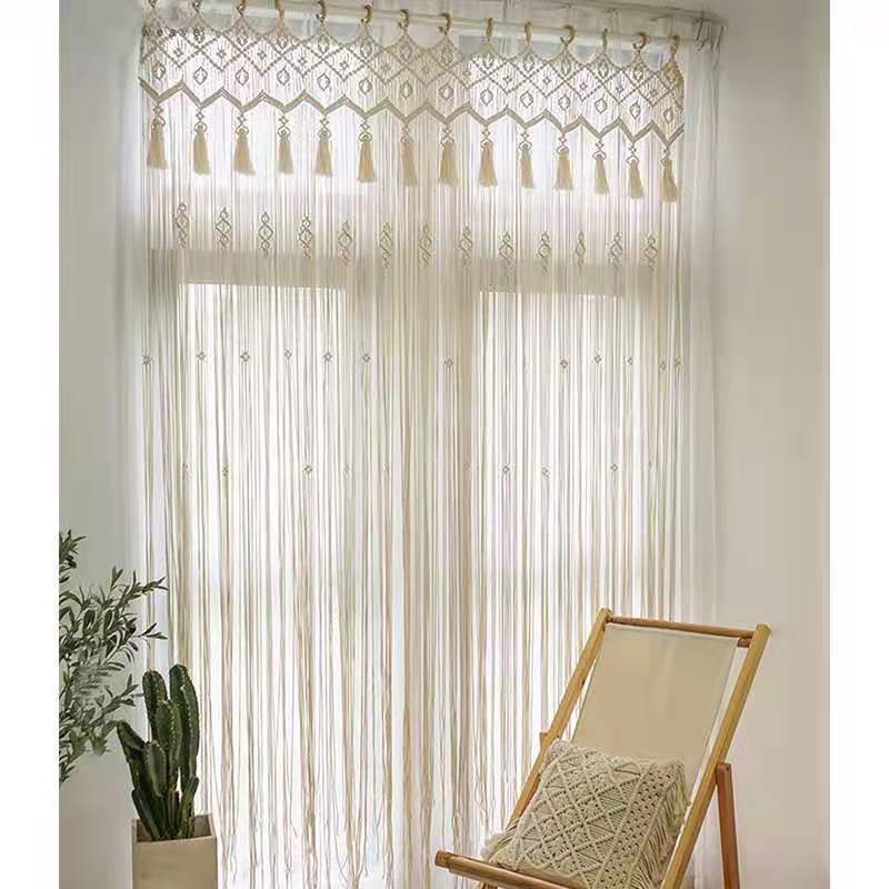 New Macrame Door Curtain Bohemian Macrame Curtains for Windows Doorways Handwoven Wedding Backdrop Arch