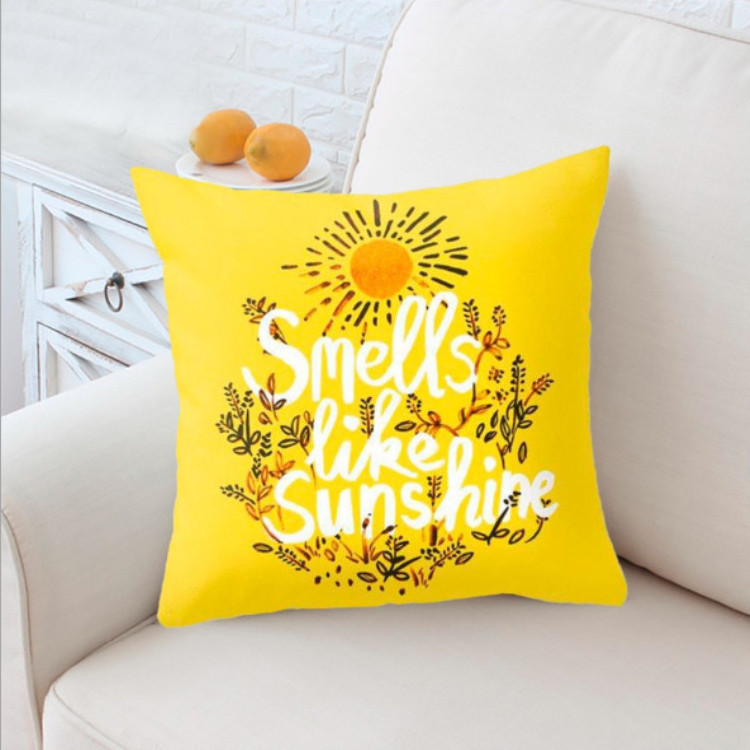 Home Decor Yellow Pillow Cover Cushion Cover with Invisible Zipper Square Pineapple Pillow Case for Home Office Decor