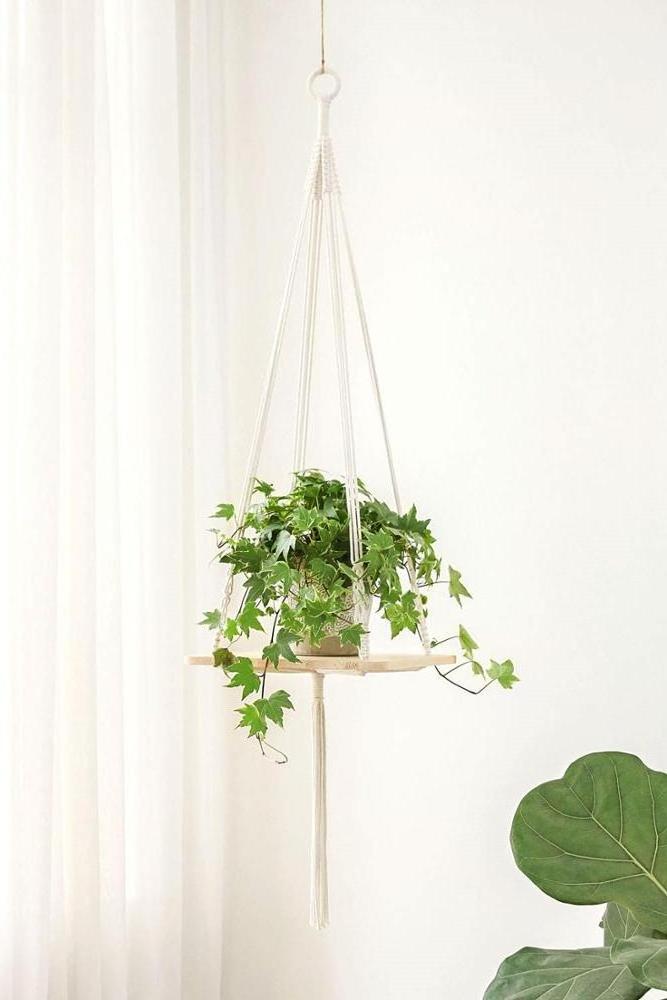 Macrame Plant Hangers Hanging Plant Shelf Indoor Wall Planter Decorative Flower Pot Holder Boho Home Decor, Set of 4