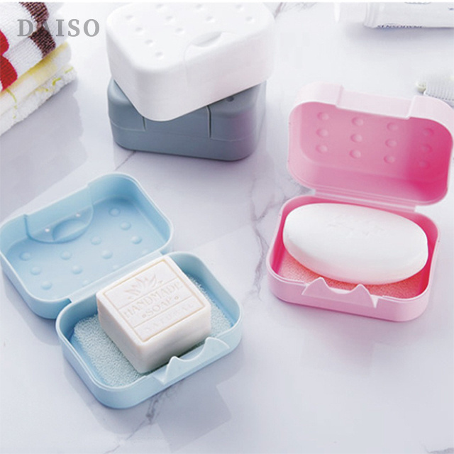 Creative Travel Seal Soap Rack Portable Round Handmade Soap Dish Double Plastic Soap Box