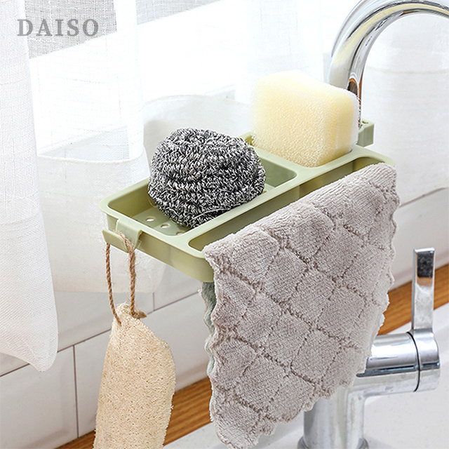 Faucet Storage Rack Hanging Basket Sink Shelf Soap Sponge Drain Rack Plastic Soap Dish Holder