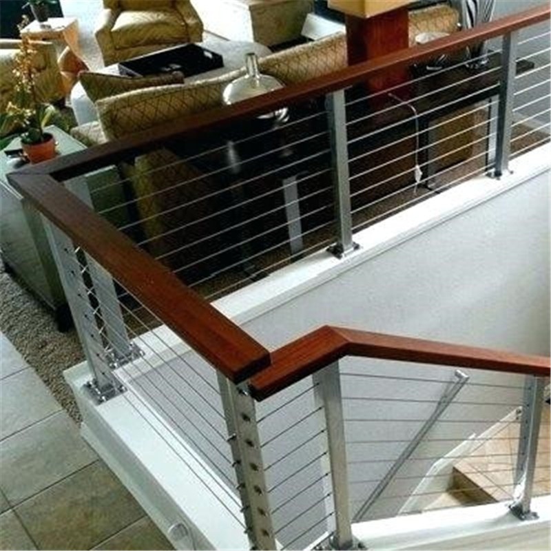 DAIYA cable railing wood post with black wire cable balustrade