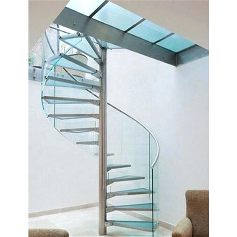 DAIYA  used spiral staircase for sale with steel railing and glass railing