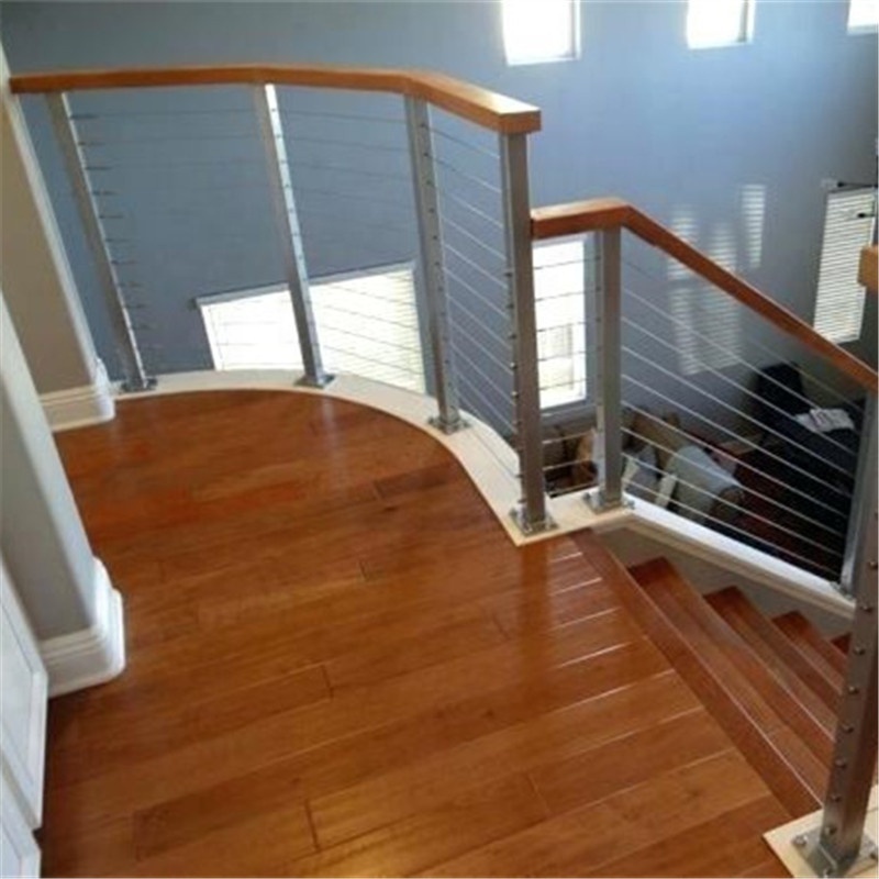 DAIYA cable railing wood post with black wire cable balustrade