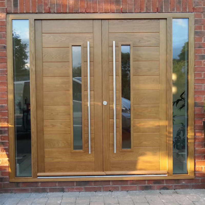 DAIYA entry door with transom real solid wooden doors