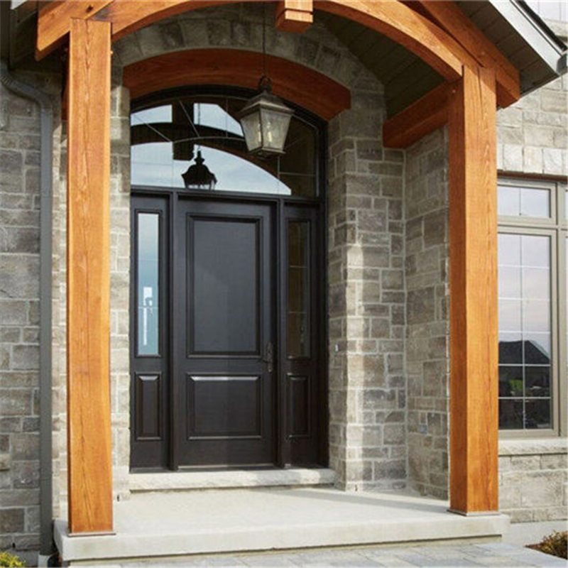 DAIYA solid wooden door with entrace entry front home door customized double panel design