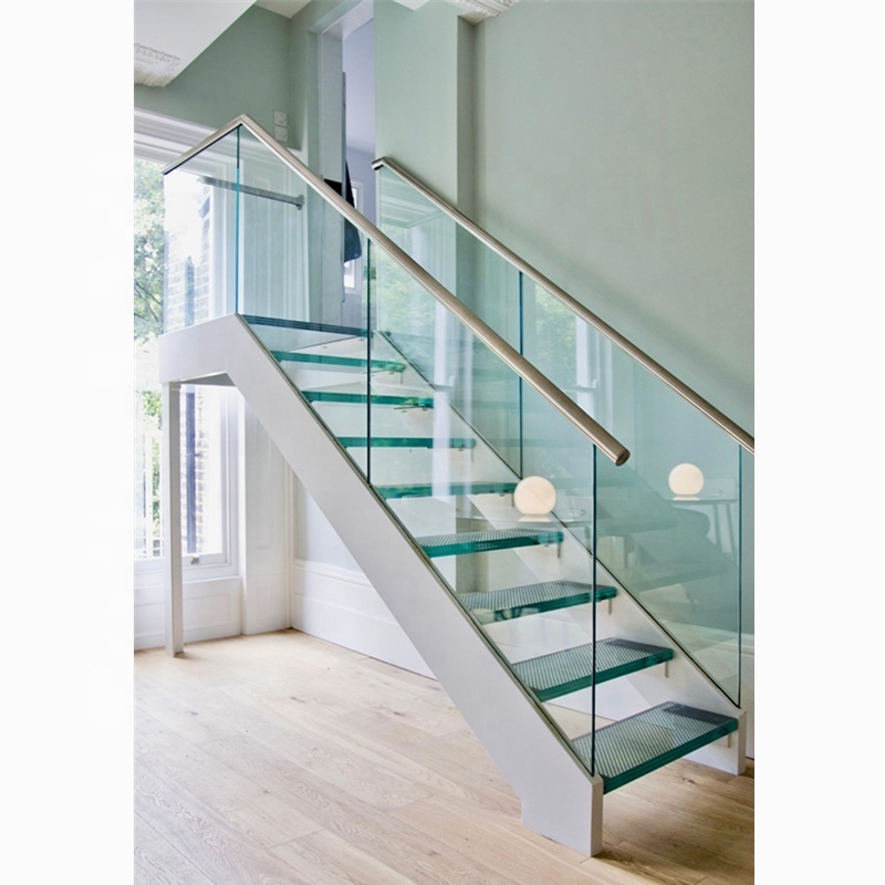 DAIYA glass stair railing kits with tempered glass balustrade u shape stairs