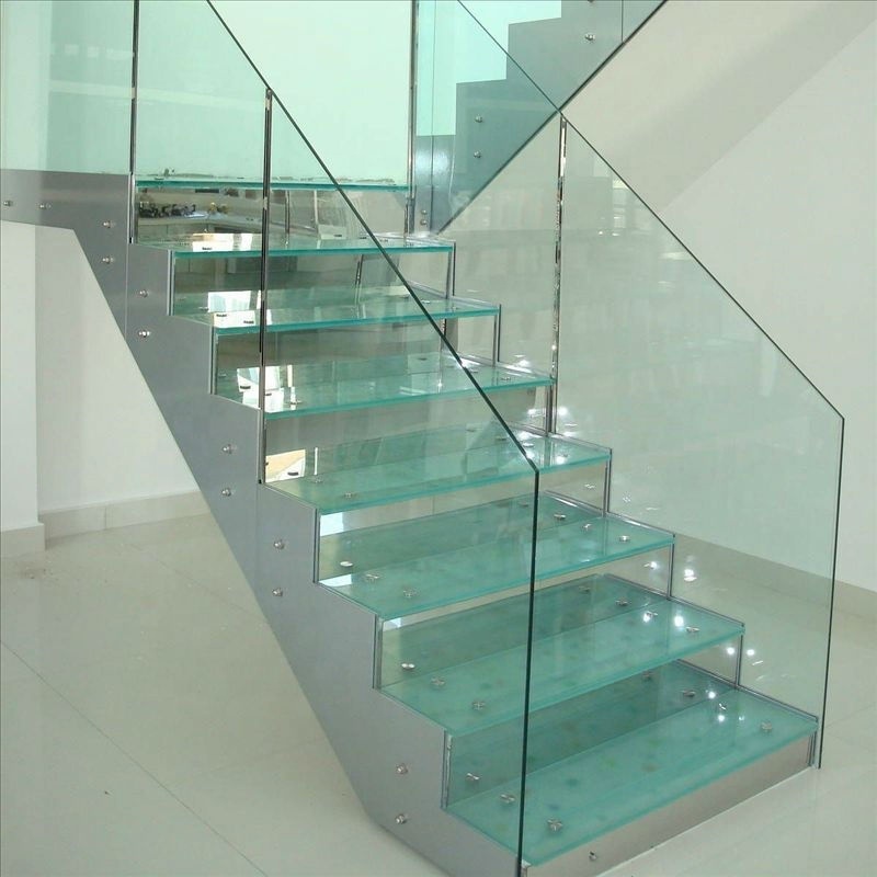 DAIYA glass stair railing kits with tempered glass balustrade u shape stairs