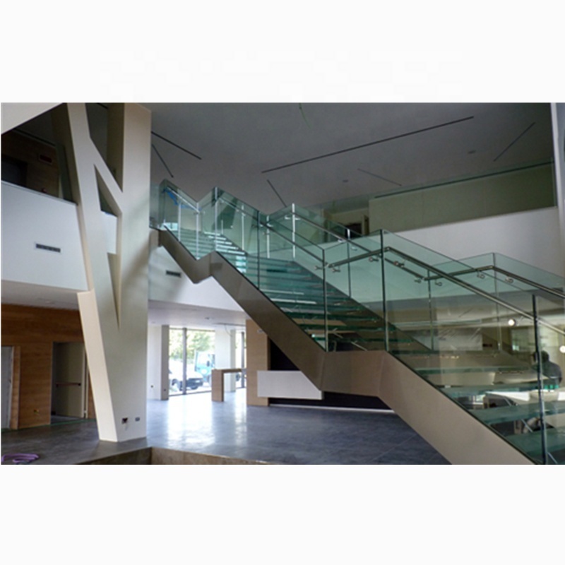 DAIYA glass stair railing kits with tempered glass balustrade u shape stairs