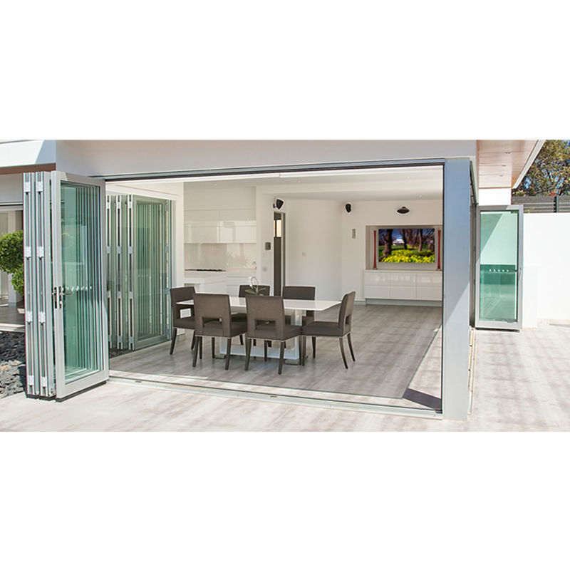 DAIYA pvc bifold door with aluminum insulate glass door