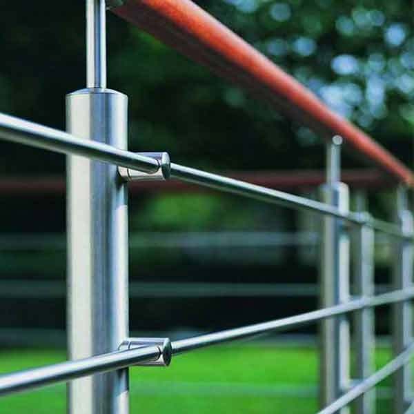 stair railing stainless steel for curved stair rod bar steel design