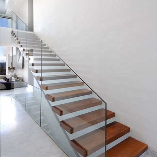 DAIYA 304 s.s Stainless Steel indoor Handrail Balustrade Staircase Glass Stairs diy  floating fire escape stairs