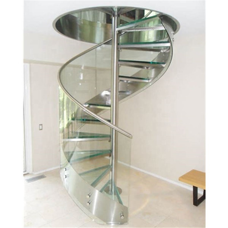 DAIYA  used spiral staircase for sale with steel railing and glass railing